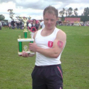 Head coach Sean Ross at the strongest man competition.
